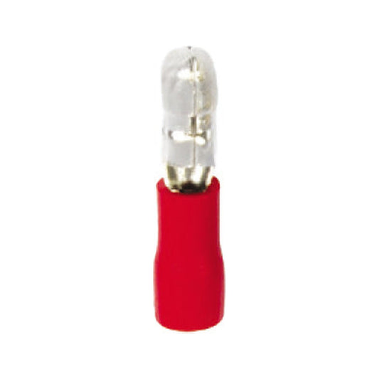 Terminal Aislado Redondo Macho 0.5 - 1.5 mm² Rojo (1.25-156), 100 piezas
