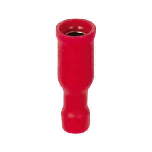 Terminal Aislado Redondo Hembra 0.5 - 1.5 mm² Rojo (1.25-156), 100 piezas