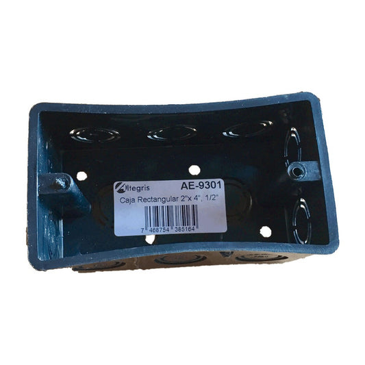 Caja de PVC, Rectangular 4''x 2'', 1/2'' Knockouts